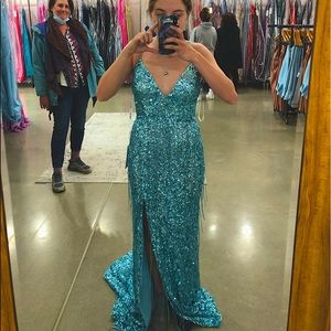 Shimmering blue Sherri Hill prom dress(never worn)